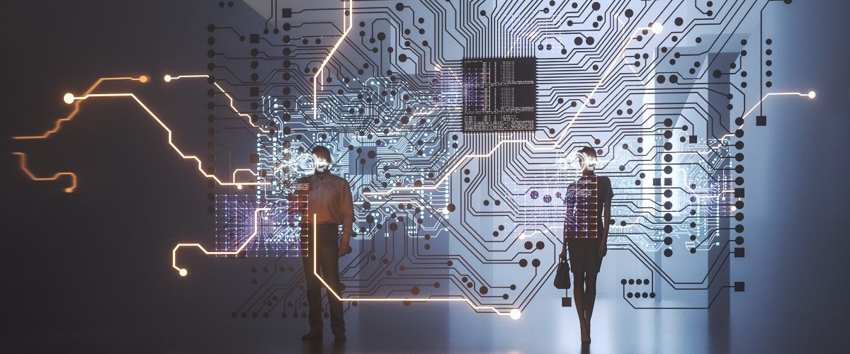 Digital check point with peoplen wearing facial protection mask. This is entirely 3D generated image.